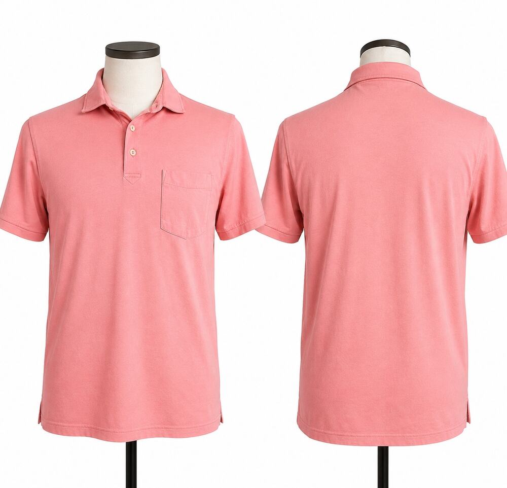 Peter Millar Summer Comfort Polo Shirt Men's Medium Pink Pocket Cotton Stretch